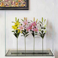 Fleurs artificielles en soie d'orchidée à 3 têtes, imperméables, pour décoration florale de mariage, art floral, Saint-Valentin