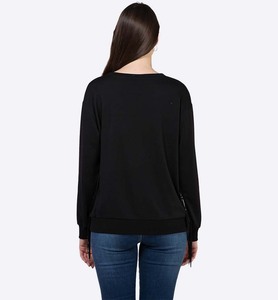 Polaire paillettes <span class=keywords><strong>brillant</strong></span> <span class=keywords><strong>noir</strong></span> côtelé <span class=keywords><strong>pull</strong></span> à col rond sourire frange automne hiver Logo chandails sweat personnalisé <span class=keywords><strong>pull</strong></span> à capuche - Product Image 5