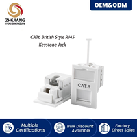 Connecteur Keystone RJ45 CAT6A Ysj HBB, Vente Directe Usine, Testé Gigabit, Plaqué Or, Cache Anti-Poussière, Fenêtre d'Identification, 250 MHz, pour Ordinateur