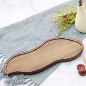 Acacia Wood <b>Tray</b> Japanese Style For Serving <b>Tea</b> Coffee Fruits Home Kitchen Use Solid Color Shallow Dish - Product Image 1