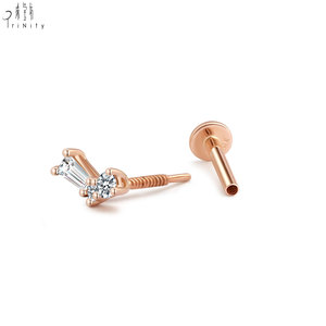 Nouvelle Arrivée - Boucle d'Oreille Fine en Or Massif 14K avec Diamant Naturel, Design Élégant et Brillant pour Usage Quotidien - Product Image 5