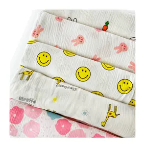 Best quality wholesale China 100% cotton double layer gauze crepe fabric for clothes pajamas