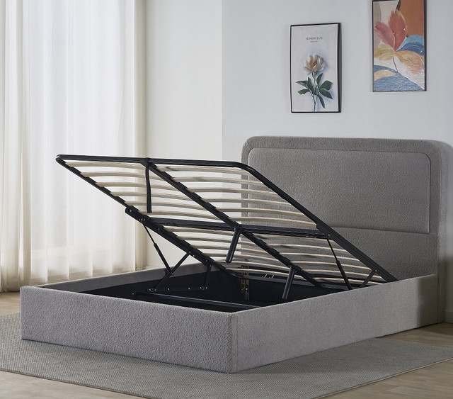 2025 Hot Selling Excellent Quality Smart Adjustable Storage Fabric Bed Customized Small Double Bed Minimalist Design