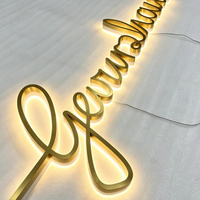 Lettres LED rétroéclairées personnalisées par le fabricant, logo en métal 3D, enseigne lumineuse murale pour entreprise, magasin, salon de beauté