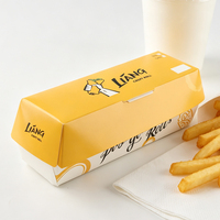 Cajas para Hot Dogs de Papel Rígido de Alta Calidad al por Mayor, Resistentes, a Prueba de Fugas, Desechables, con Logotipo Personalizado Impreso