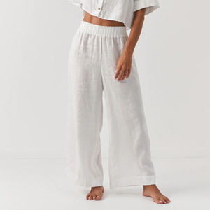 Supporto personalizzato da <span class=keywords><strong>donna</strong></span> <span class=keywords><strong>in</strong></span> <span class=keywords><strong>lino</strong></span> cotone ecologico tessuto organico da <span class=keywords><strong>donna</strong></span> a due pezzi pantaloni larghi <span class=keywords><strong>abbigliamento</strong></span> da <span class=keywords><strong>donna</strong></span> - Product Image 5