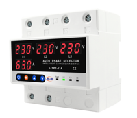 JIUJI JJTP2-63A Sélecteur de phase automatique, interrupteur de transfert intelligent, protection de tension et de courant réglable, protection triphasée