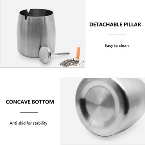 Cendrier en acier inoxydable sans fumée ni odeur, avec boîte de rangement portable grande capacité pour cigares, pour l'intérieur - Product Image 5