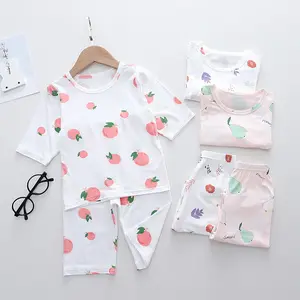 Boys and girls three-quarter sleeve air-conditioning clothing wormwood essence mosquito repellent modal home wear kids pajamas