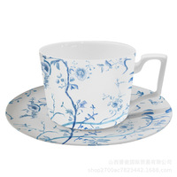 Service de table en porcelaine fine bleu et blanc à motifs floraux, 43% de porcelaine fine, pour la maison, la cuisine occidentale, le thé de l'après-midi, les banquets, vaisselle en céramique