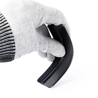 Spatule souple noire 7mo avec feutre en plastique PP pour l'installation d'autocollants et de films vinyles sur voiture, outil professionnel d'application de film automobile
