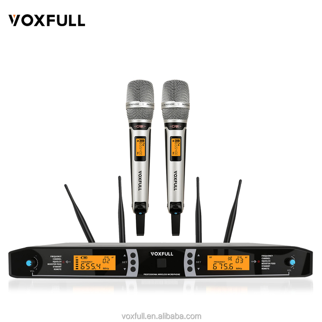 VOXFULL SKM9000 Professional UHF Wireless Microphone System Dual Handheld Mic for Church Conference Worship School Event OEM ODM