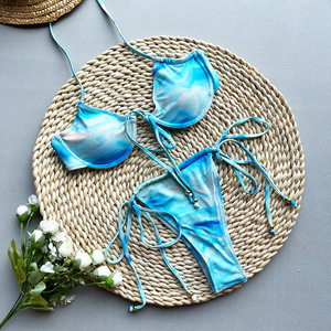 Israel Venta caliente Correa ajustable Cuerda larga con cordones Tie Dye <span class=keywords><strong>Bikini</strong></span> Chica Modelos <span class=keywords><strong>Micro</strong></span> <span class=keywords><strong>Bikini</strong></span> Empresas Fabricante al por mayor - Product Image 6