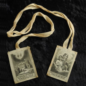 Scapulaire Catholique Vintage, Reliquaire de Poche du Sacré-Cœur de Jésus (z5/1) - Product Image 2