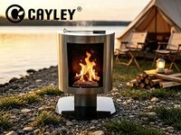 Poêle à bois d'extérieur carré moderne coupe-vent avec base stable pour pique-nique et rassemblements en cour