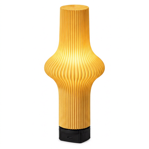 Lámpara de Mesa Cilíndrica de Plástico Plegable, Moderna, Pequeña, a Pilas, de Color Amarillo, para Bodas, Exposiciones y Tiendas - Product Image 1