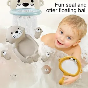 Ensemble de panier de basket flottant Otter Bath avec ventouses et balles, jouet aquatique pour bébé, cadeau pour enfants - Product Image 6