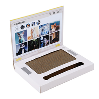 Griffoir pour chat en forme d'ordinateur portable, en carton, avec repose-patin et jouet intégré pour chat