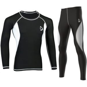 Conjunto de camiseta y pantalones de compresión para hombre, de secado rápido, transpirable, deportivo, ajuste de capa base. - Product Image 1