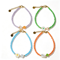 Bracelet Perlé Fait Main Style Ins, Coquillage Naturel, Perle, Cristal, Pierre Naturelle, Acier Inoxydable, Bijou Tendance