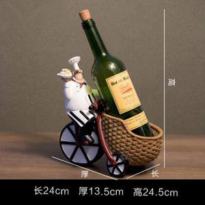 Creativo chef resina portabottiglie artigianato ristorante occidentale decorazione della casa arredamento <span class=keywords><strong>cucina</strong></span> armadietto del vino decorazione della finestra ornamento - Product Image 6