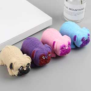 Juguete Sensorial Antiestrés para Amantes de los Perros, Juguete de Peluche con Forma de Pug Relleno de Arena, con Función de Compresión Lenta y Ventilación - Product Image 4