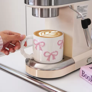 Taza de Café de Cerámica Premium con Logotipo Personalizado, Lazo Rosa, Pedido al por Mayor para Hoteles, Restaurantes, Cafeterías, Regalos Empresariales, Suministros de Alimentos - Product Image 4