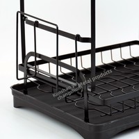 Égouttoir à vaisselle pliant multi-niveaux en métal, design moderne et minimaliste, sans perçage, étagère de rangement de cuisine pour bols, baguettes, assiettes et couteaux