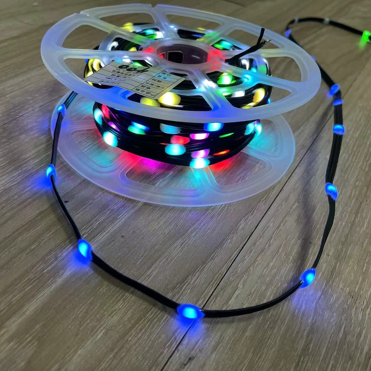 ETOP 12V RGB LED Pixel Light Outdoor Christmas Plastic WS2811 2.5CM/5CM Spacing IP68 Black Wire Pebble Module