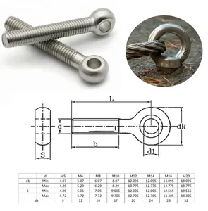 提升用鱼眼螺栓BST-TI DIN444 M10 M12 M8 M6钛嘉兴平原DIN opp袋 + 盒Tc4，钛100pcs