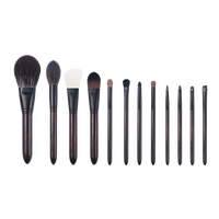 7-14-teiliges Luxus-Gesichts-Make-up-Pinsel-Set aus Naturhaar mit Concealer-Anwendung, Aluminium-Ferrule, Holzgriff, Langlebig & Hautfreundlich