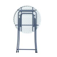 Table de bar ronde pliable à pieds hauts en plastique, design moderne et minimaliste, usage commercial, vente en gros fabricant