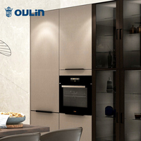 Armoire de cuisine classique, en gris et moderne, meuble avec rangement, nouveau modèle