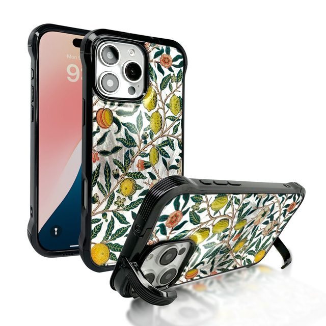 All-round protection Unique Stand Design with Refreshing Fruit and Floral Pattern for iPhone 14 15 16 Pro Max
