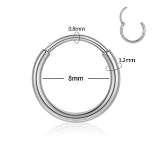 Boucles d'oreilles créoles en acier inoxydable 1.6x6mm 1.6x8mm 1.6x10mm 1.6x12mm pour usage quotidien, bijoux fins - Product Image 2
