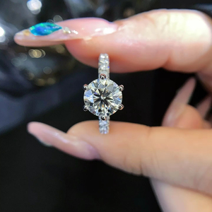 PT950 18 Karat Gold Luxus Damen Ehering 1 Karat Round-Cut Lab-Grown <span class=keywords><strong>Diamond</strong></span> IGI Certified Fashion Ringe - Product Image 1