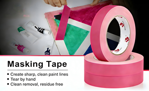 BOMEI <strong>PACK</strong> <strong>Fashion</strong> Pink Painters Tape | Residue-Free Artisan Grade Masking Tape | Wall Trim Painting Tape - Product Image 4