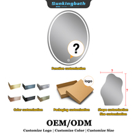 Oval LED Bathroom Mirror with 3 Color Dimmable Light Smart Backlit Vanity Bath Mirror for Modern Home Luxury Hotel Decor
