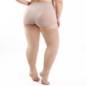 Antislip Silicagel Gegradueerde Medische 20-31mmhg Nude Dij Hoge Compressie Open Teen Sokken Voor Spataderen - Product Image 5