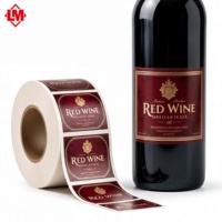 Maßgefertigte Goldfolie Weinflaschenetiketten Wasserfeste Klebeetiketten Rotwein Kunstpapier Heißprägung OEM