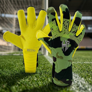 Gants de gardien de but personnalisés jaunes et verts, coupe négative 4 mm - Product Image 3