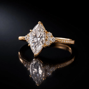 Anillo de Compromiso con Diamante Cultivado en Laboratorio, Diseño de Hoja Inspirado en la Naturaleza, Estilo Floral Vintage en Oro Rosa - Product Image 1