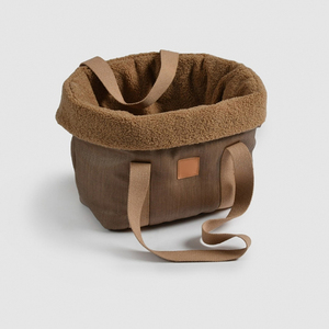 Venta al por mayor bolsa para mascotas suave de alta calidad marrón Teddy Sherpa tela Portátil Bolsa para mascotas paquete interior logotipo personalizado bolsa para mascotas al aire libre - Product Image 3