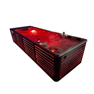 Bain à remous extérieur de luxe de grande taille avec cadre en acrylique inoxydable, spa avec jacuzzi, bain de massage pour fête, bain à remous extérieur - Product Image 1