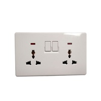 Livolo — prise de courant murale à Double ports d'alimentation universel, panneau à 6 broches avec 2 interrupteurs, prise électrique
