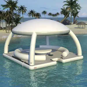 充气浮动平台水上娱乐设备充气水上休闲平台码头充气浮岛