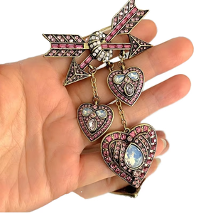 Doux Cupidon Coeur Flèche Broche Vintage Flèche À Travers Le Coeur <span class=keywords><strong>Frange</strong></span> Broche Saint Valentin Cadeau pour Couple - Product Image 3