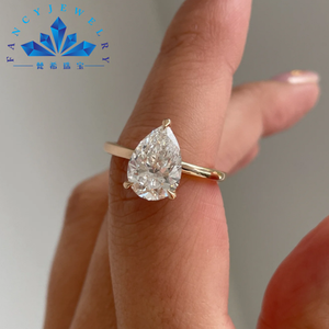 Luxury 2 carati Lab Pear Moissanite diamante 925 argento Sterling e 14K/18K oro massiccio Wedding & fascia di fidanzamento - Product Image 3