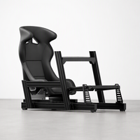 Cockpit de simulation de course complet en profilé aluminium 4080 avec siège, support d'écran et support de volant pour simulateur de course à conduite directe