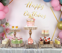 Support à gâteau en acrylique avec cristaux brillants, support à gâteau de mariage rond, présentoir à desserts avec spatule pour fête d'anniversaire